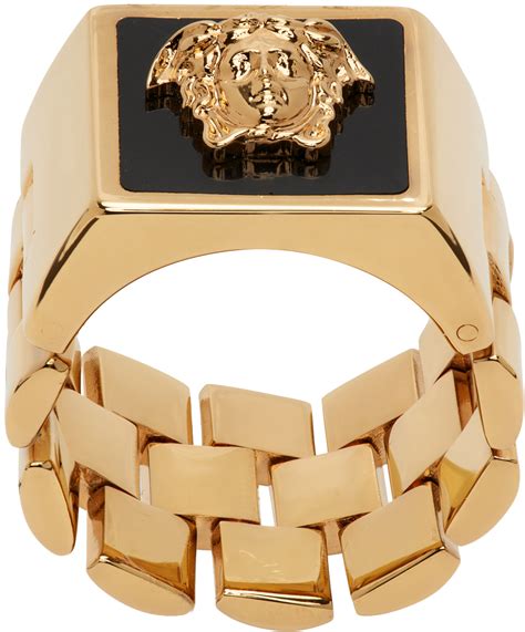 versace ring black and gold|versace ring price.